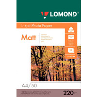 Lomond INK JET матовая двухсторонняя A4 220 г/кв.м. 50 листов (0102144)