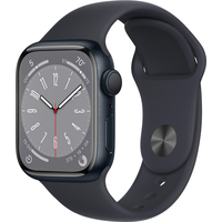 Apple Watch Series 8 41 мм (алюминиевый корпус, полуночный/полуночный, спортивный силиконовый ремешок M/L) Image #1