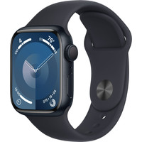 Apple Watch Series 9 41 мм (алюминиевый корпус, полуночный/полуночный, спортивный силиконовый ремешок S/M) Image #1