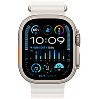 Apple Watch Ultra 2 LTE 49 мм (титановый корпус, титановый/белый, ремешок из эластомера) Image #2