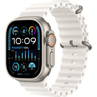 Apple Watch Ultra 2 LTE 49 мм (титановый корпус, титановый/белый, ремешок из эластомера) Image #1