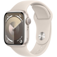 Apple Watch Series 9 41 мм (алюминиевый корпус, звездный свет/звездный свет, спортивный силиконовый ремешок M/L)