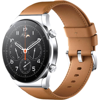 Xiaomi Watch S1 (серебристый/коричневый, международная версия)