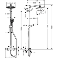 Hansgrohe Crometta S 240 1jet Showerpipe [27267000] Image #2