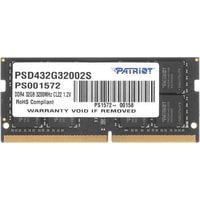 Patriot Signature Line 32GB DDR4 SODIMM PSD432G32002S