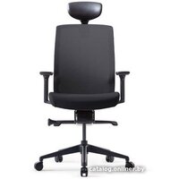 Bestuhl J1 Black Pl с подголовником и подлокотником (черная сетка/черная ткань) Image #2