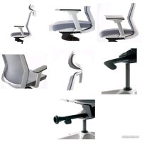 Bestuhl J1 White Pl с подголовником и подлокотником (голубая сетка/голубая ткань) Image #9