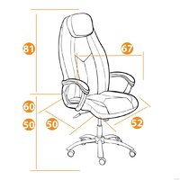 TetChair Boss Lux (флок, серый/серый перфорированный) Image #19