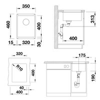 Blanco Subline 320-U Silgranit белый (523410) Image #2