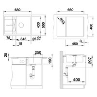 Blanco Metra 45 S Compact Silgranit темная скала клапан автомат (519573) Image #2