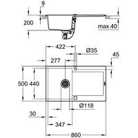 Grohe K500 50-C 86/50 1.0 31644AP0 (черный гранит) Image #2