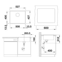 Blanco Subline 500-F Silgranit антрацит (523532) Image #2