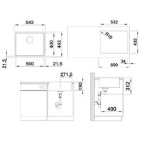 Blanco Subline 500-IF Steelframe Silgranit антрацит (524107) Image #2