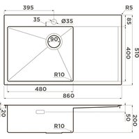 Omoikiri Akisame 86 Side-L GB 4997043 (графит) Image #5