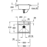 Grohe K700 60-C 56/51 1.0 31651AP0 (черный гранит) Image #2