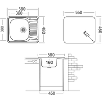 Ukinox Комфорт COM580.480 --GT6K 2L- (с сифоном) Image #2