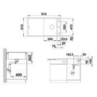 Blanco Axia III 5 S тёмная скала доска из стекла (523216) Image #5