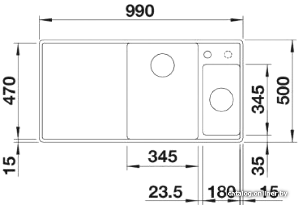 Blanco Axia III 6 S-F алюметаллик доска из стекла правая (523491) Image #2