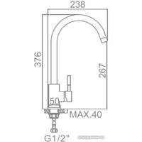 БелЭворс Flexi L + смеситель W4998-3-22 (черный) Image #5
