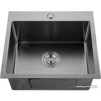 GranFest Metal нержавеющая сталь AISI 304 PVD GF-5050 Графит (с сифоном) Image #1