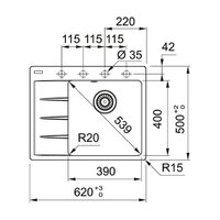 Franke CNG 611/211-62 TL (оникс) Image #2