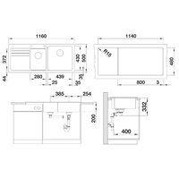 Blanco Naya 8 S Silgranit темная скала / правая (525780) Image #2