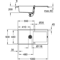 Grohe K500 60-C 100/50 1.0 31645AP0 (черный гранит) Image #2