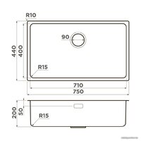 Omoikiri Tadzava 75-U/I Ultra 15 IN (нержавеющая сталь) Image #2