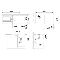 Blanco Favum 45 S Silgranit вулканический серый (527266) Image #2