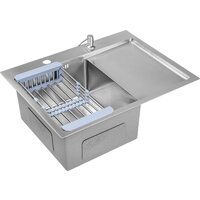 Saniteco 6550-L + Spike F9S07000 (хром, с сифоном, дозатором и коландером) Image #2