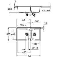 Grohe K700 100-C 90/50 2.0 31658AP0 (черный гранит) Image #2