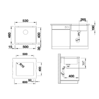 Blanco Subline 500-U Silgranit тёмная скала (523433) Image #2