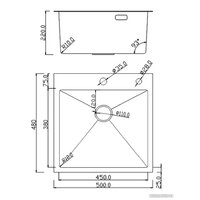 Roxen Snake 560220-50-BS (50*48) PVD графит/текстурная поверхность (с коландером и дозатором) Image #15