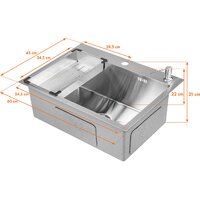 Saniteco 6045 Nano + Spike F9S07011 (сатин, с сифоном, дозатором и коландером) Image #16