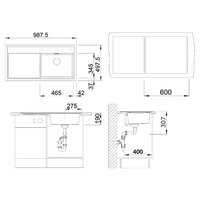Blanco Zenar XL 6 S-F Silgranit деликатный белый левая (527191) Image #2