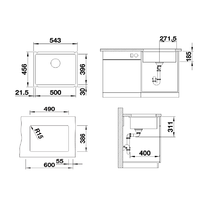 Blanco Subline 500-U Ceramica чёрный (523740) Image #2