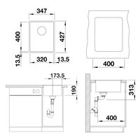 Blanco Subline 320-F Silgranit вулканический серый (527342) Image #2