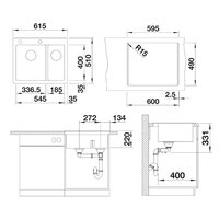 Blanco Pleon 6 Split Silgranit чёрный клапан автомат (525956) Image #2