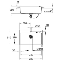 Grohe K700 80-C 78/51 1.0 31652AP0 (черный гранит) Image #2