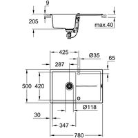 Grohe K400 50-C 78/50 1.0 31639AT0 (серый гранит) Image #3