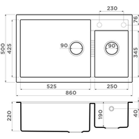 Omoikiri Tedori 86-2-LB EV (эверест) Image #2