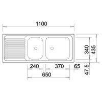 Blanco Top EZS 11 X 4 нержавеющая сталь матовая (500847) Image #2