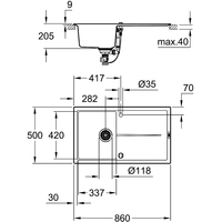 Grohe K400 50-C 86/50 1.0 31640AP0 (черный гранит) Image #3