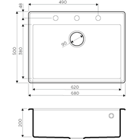 Omoikiri Tedori 68-BE (ваниль) Image #2