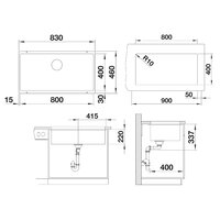 Blanco Subline 800-U Silgranit тёмная скала (523142) Image #2