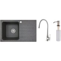 БелЭворс Со смесителем и дозатором Styl L + L74004-9 + L405-1 (серый/сатин) Image #1