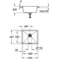 Grohe K700U 60-C 53.3/45.7 1.0 31654AP0 (черный гранит) Image #2