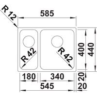 Blanco Solis 340/180-U 526128 (правая, полированная) Image #2