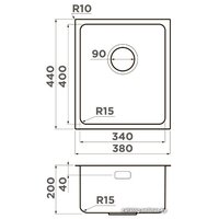 Omoikiri Tadzava 38-U/I Ultra 15 IN (нержавеющая сталь) Image #2