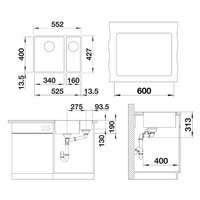 Blanco Subline 340/160-F Silgranit антрацит (523568) Image #2